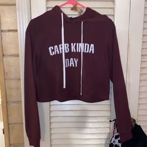 Burgundy cropped sweatshirt